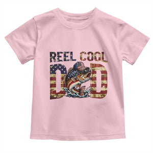 Patriotic Reel Cool Dad Toddler T Shirt American Flag Fishing Fathers Day Gift TS12 Light Pink Print Your Wear