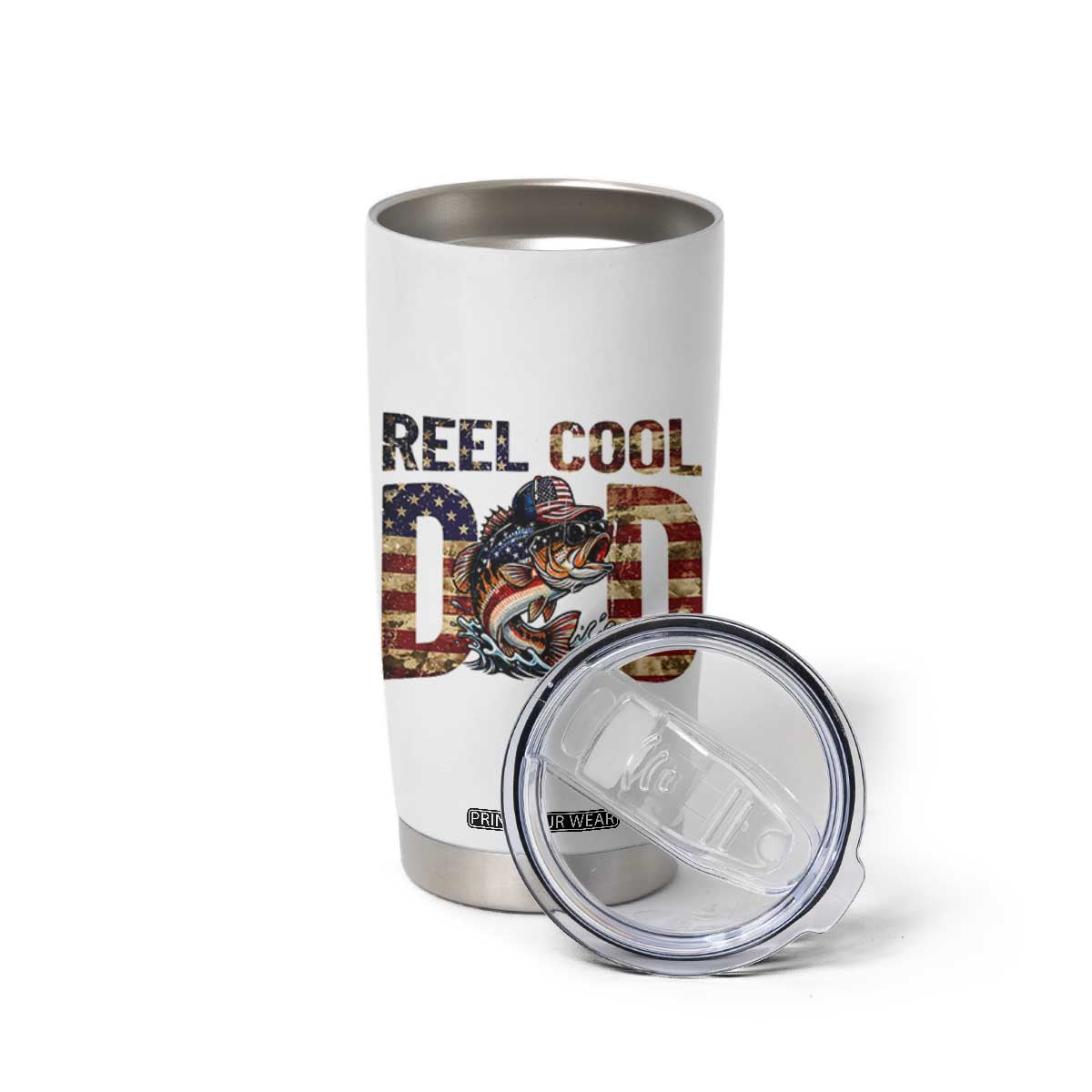 Patriotic Reel Cool Dad Tumbler Cup American Flag Fishing Fathers Day Gift TS12 Print Your Wear