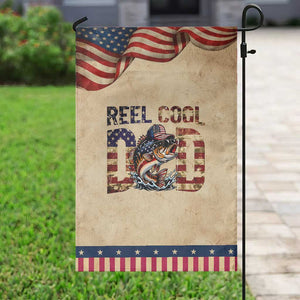 Reel Cool Dad Patriotic Garden Flag American Flag Fishing Fathers Day Gift TS12 Vintage Rustic Tan Navy Print Your Wear
