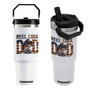Patriotic Reel Cool Dad Flip Straw Tumbler American Flag Fishing Fathers Day Gift TS12 One Size: 30 oz White Print Your Wear