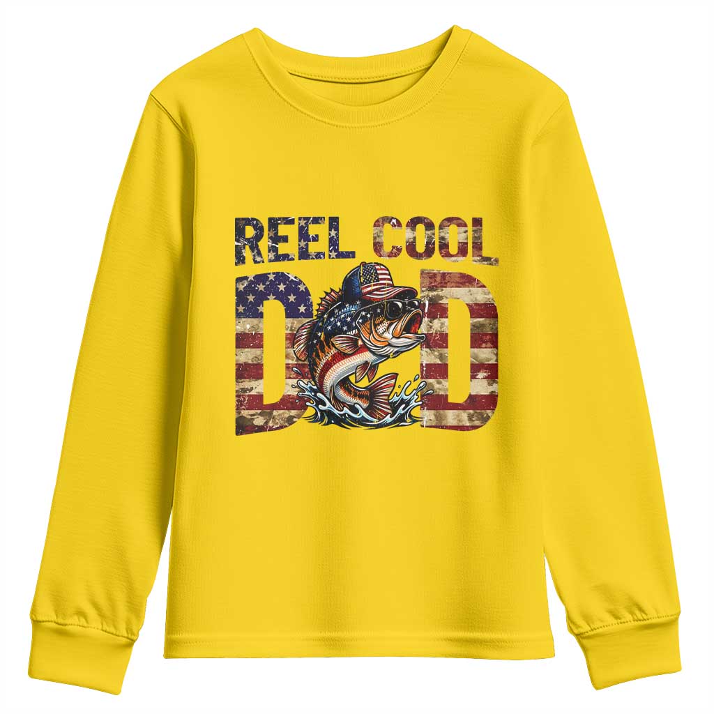 Patriotic Reel Cool Dad Youth Sweatshirt American Flag Fishing Fathers Day Gift TS12 Daisy Print Your Wear
