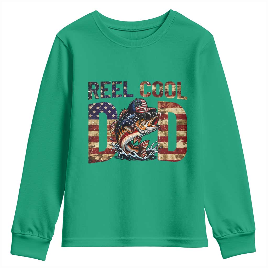 Patriotic Reel Cool Dad Youth Sweatshirt American Flag Fishing Fathers Day Gift TS12 Irish Green Print Your Wear