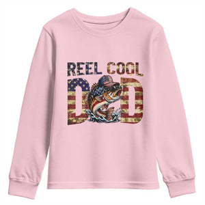 Patriotic Reel Cool Dad Youth Sweatshirt American Flag Fishing Fathers Day Gift TS12 Light Pink Print Your Wear