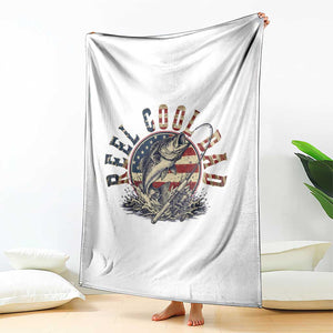 Reel Cool Dad Graphic Throw Blanket 4th Of July Fishing Patriotic Dad TS12 Print Your Wear