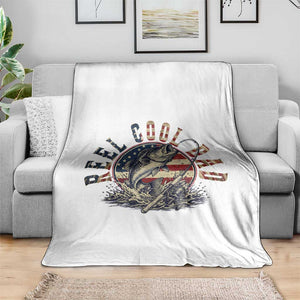 Reel Cool Dad Graphic Throw Blanket 4th Of July Fishing Patriotic Dad TS12 Print Your Wear