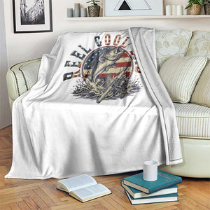 Reel Cool Dad Graphic Throw Blanket 4th Of July Fishing Patriotic Dad TS12 Print Your Wear
