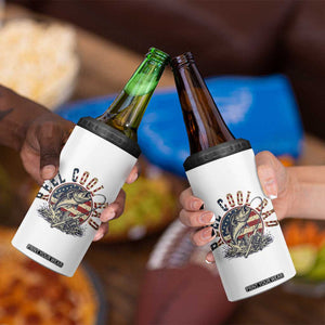 Reel Cool Dad Graphic 4 in 1 Can Cooler Tumbler 4th Of July Fishing Patriotic Dad TS12 Print Your Wear
