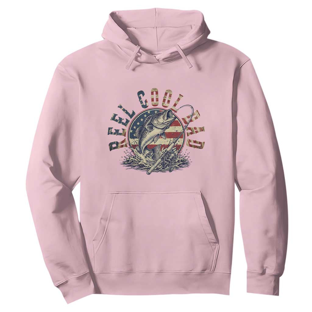 Reel Cool Dad Graphic Hoodie 4th Of July Fishing Patriotic Dad TS12 Light Pink Print Your Wear