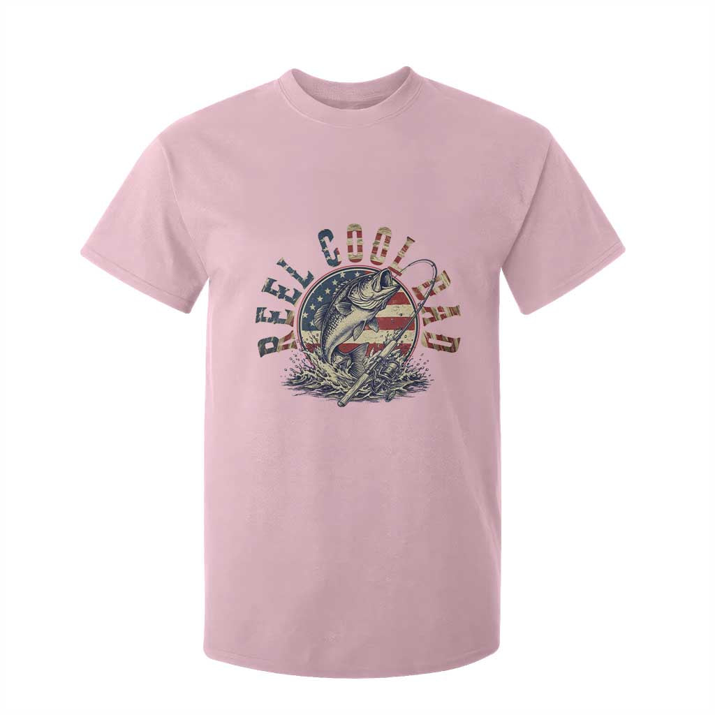 Reel Cool Dad Graphic T Shirt For Kid 4th Of July Fishing Patriotic Dad TS12 Light Pink Print Your Wear