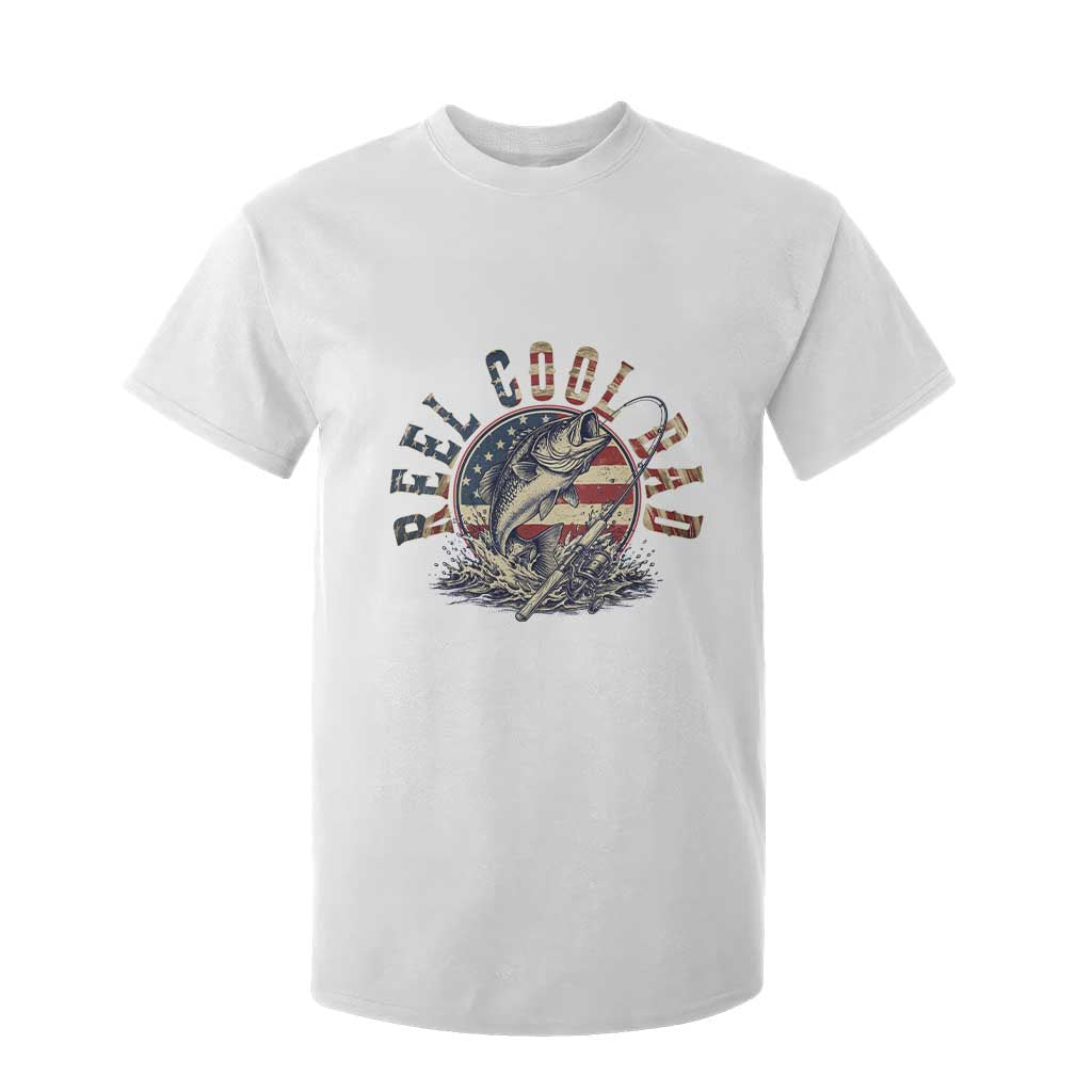Reel Cool Dad Graphic T Shirt For Kid 4th Of July Fishing Patriotic Dad TS12 White Print Your Wear