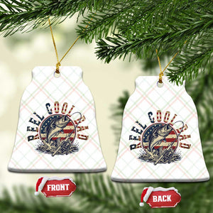 Reel Cool Dad Graphic Ceramic Ornament 4th Of July Fishing Patriotic Dad TS12 Print Your Wear