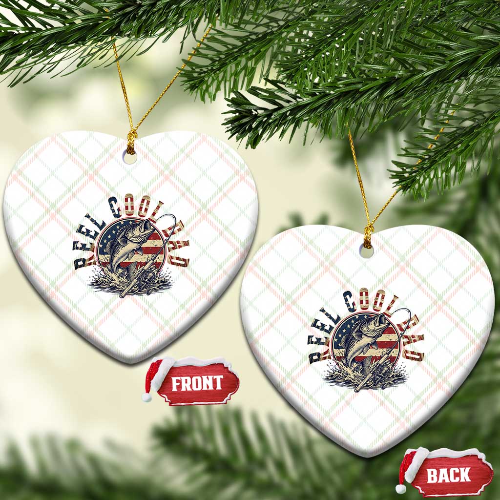 Reel Cool Dad Graphic Ceramic Ornament 4th Of July Fishing Patriotic Dad TS12 Print Your Wear