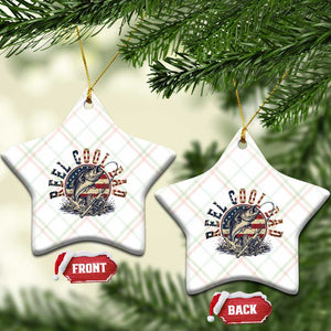 Reel Cool Dad Graphic Ceramic Ornament 4th Of July Fishing Patriotic Dad TS12 Print Your Wear