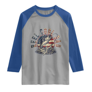 Reel Cool Dad Graphic Raglan Shirt 4th Of July Fishing Patriotic Dad TS12 Sport Gray Royal Print Your Wear