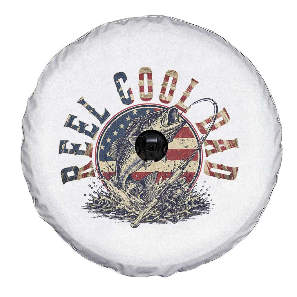Reel Cool Dad Graphic Spare Tire Cover 4th Of July Fishing Patriotic Dad TS12 Print Your Wear