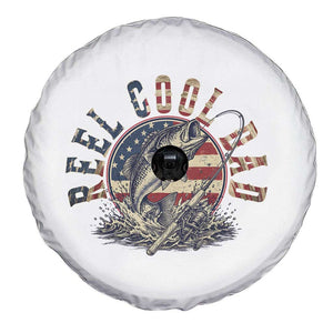 Reel Cool Dad Graphic Spare Tire Cover 4th Of July Fishing Patriotic Dad TS12 Print Your Wear