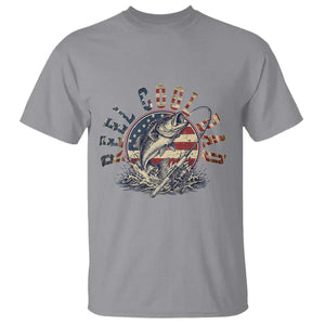 Reel Cool Dad Graphic T Shirt 4th Of July Fishing Patriotic Dad TS12 Sport Gray Print Your Wear