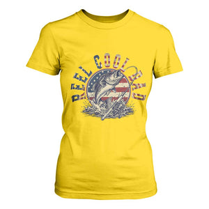 Reel Cool Dad Graphic T Shirt For Women 4th Of July Fishing Patriotic Dad TS12 Daisy Print Your Wear