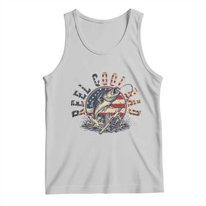 Reel Cool Dad Graphic Tank Top 4th Of July Fishing Patriotic Dad TS12 Ash Print Your Wear