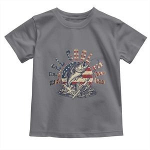 Reel Cool Dad Graphic Toddler T Shirt 4th Of July Fishing Patriotic Dad TS12 Charcoal Print Your Wear