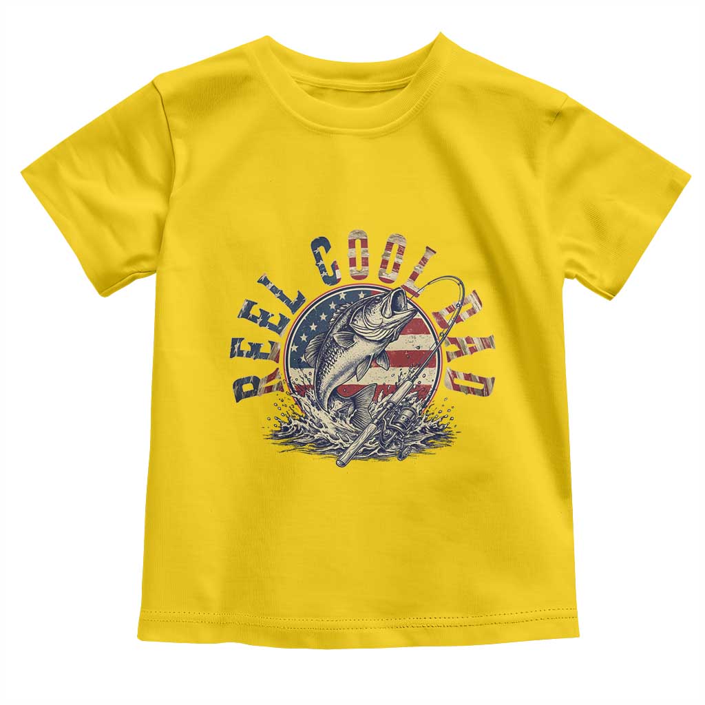 Reel Cool Dad Graphic Toddler T Shirt 4th Of July Fishing Patriotic Dad TS12 Daisy Print Your Wear