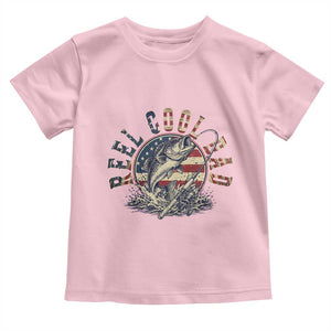 Reel Cool Dad Graphic Toddler T Shirt 4th Of July Fishing Patriotic Dad TS12 Light Pink Print Your Wear