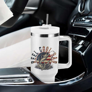 Reel Cool Dad Graphic Tumbler With Handle 4th Of July Fishing Patriotic Dad TS12 Print Your Wear