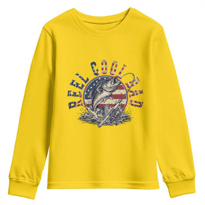 Reel Cool Dad Graphic Youth Sweatshirt 4th Of July Fishing Patriotic Dad TS12 Daisy Print Your Wear