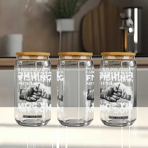 Father And Son Fishing Glass Can Asked God For A Fishing Partner Graphic TS12 Print Your Wear