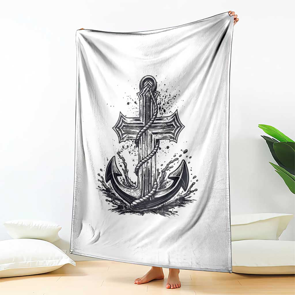 Faith Family Fishing Jesus Cross Anchor Throw Blanket Funny Christian Fisherman TS12 Print Your Wear