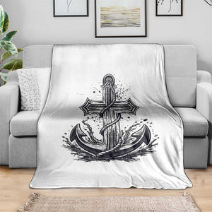 Faith Family Fishing Jesus Cross Anchor Throw Blanket Funny Christian Fisherman TS12 Print Your Wear