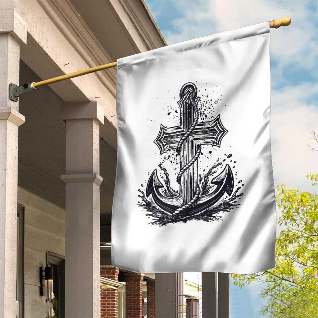 Faith Family Fishing Jesus Cross Anchor Garden Flag Funny Christian Fisherman TS12 Print Your Wear