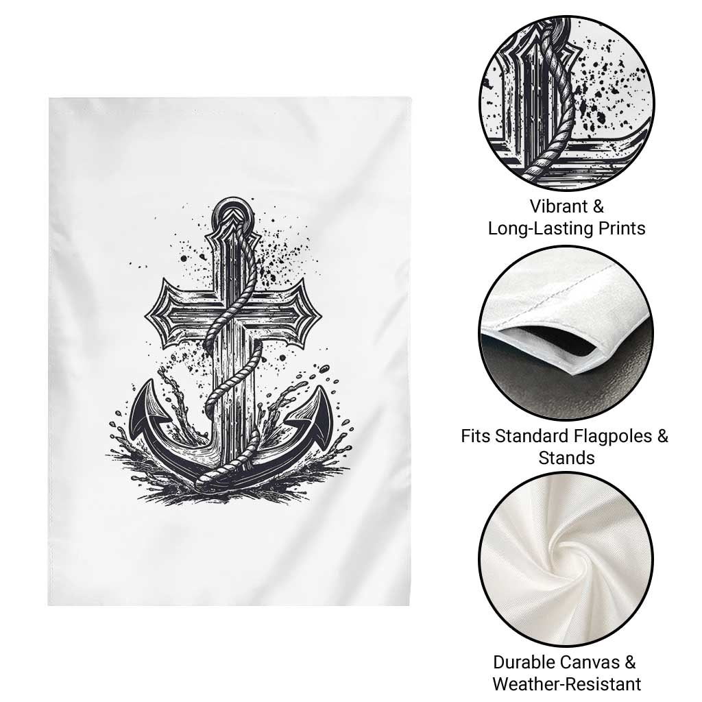 Faith Family Fishing Jesus Cross Anchor Garden Flag Funny Christian Fisherman TS12 Print Your Wear