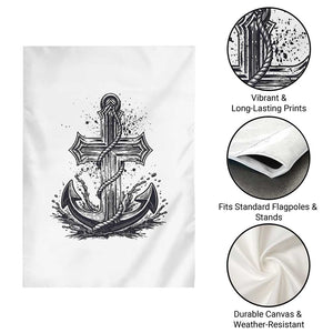 Faith Family Fishing Jesus Cross Anchor Garden Flag Funny Christian Fisherman TS12 Print Your Wear