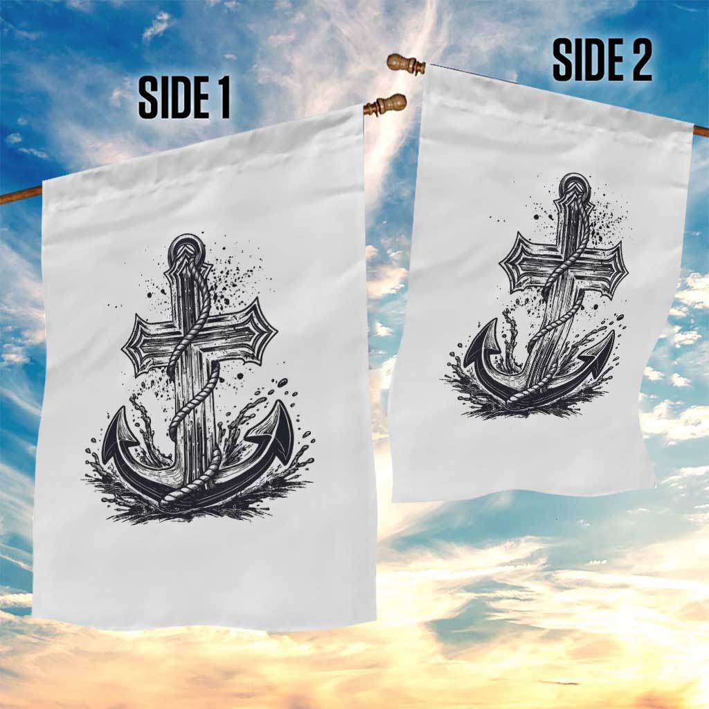 Faith Family Fishing Jesus Cross Anchor Garden Flag Funny Christian Fisherman TS12 Print Your Wear