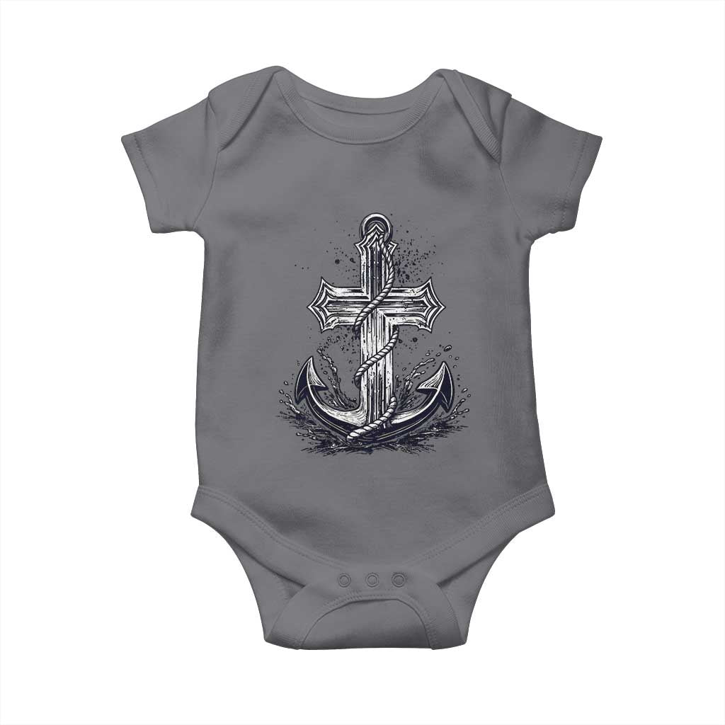 Faith Family Fishing Jesus Cross Anchor Baby Onesie Funny Christian Fisherman TS12 Charcoal Print Your Wear