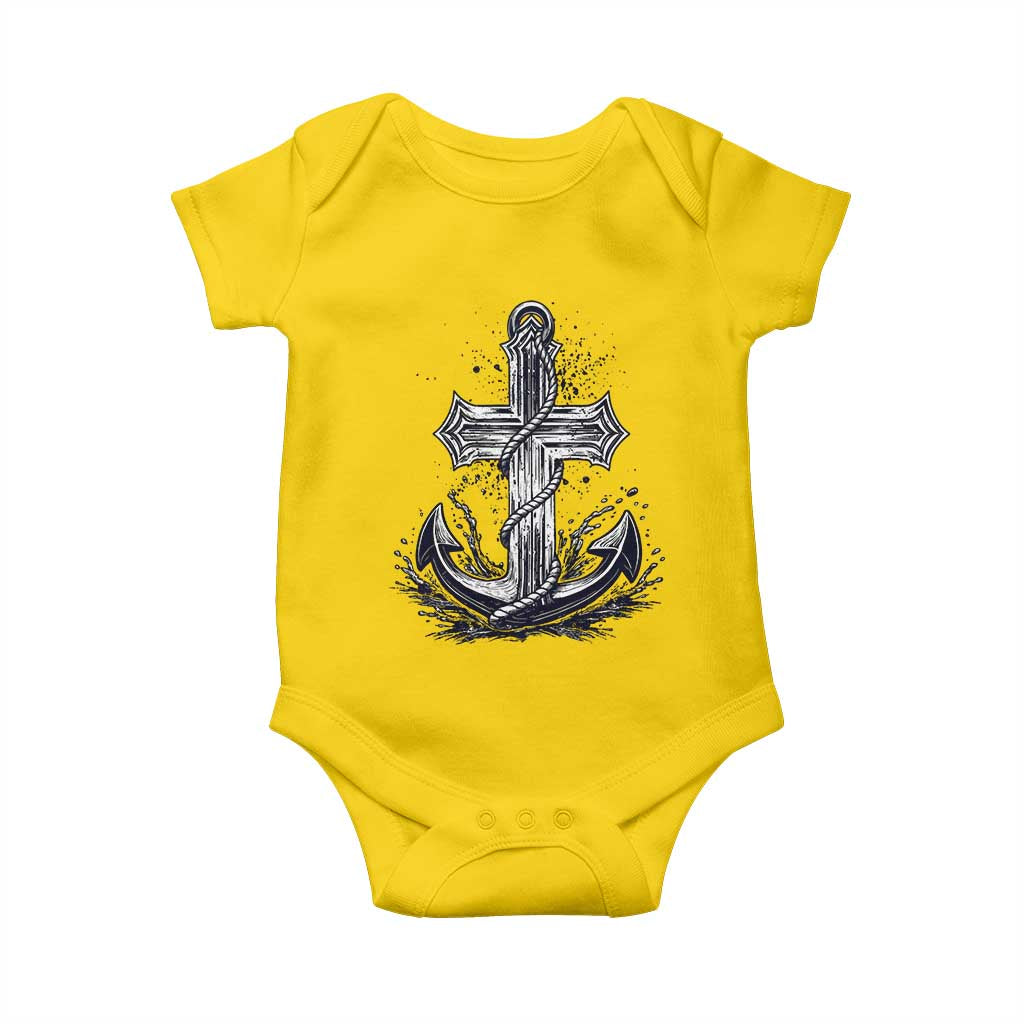 Faith Family Fishing Jesus Cross Anchor Baby Onesie Funny Christian Fisherman TS12 Daisy Print Your Wear