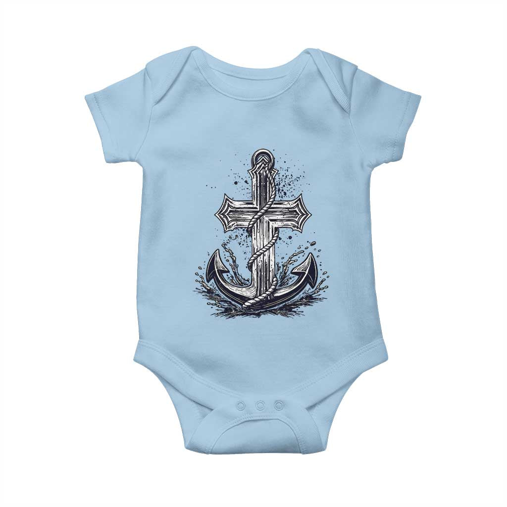 Faith Family Fishing Jesus Cross Anchor Baby Onesie Funny Christian Fisherman TS12 Light Blue Print Your Wear