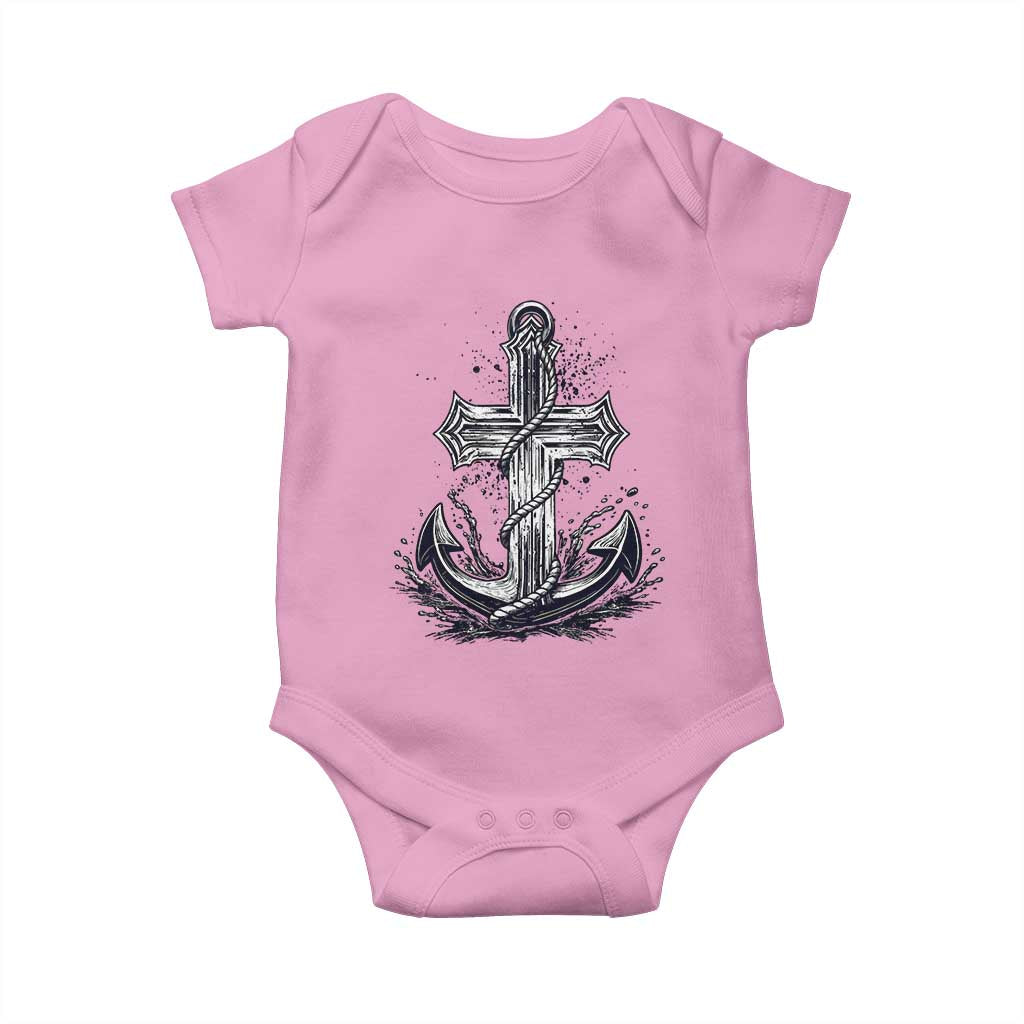 Faith Family Fishing Jesus Cross Anchor Baby Onesie Funny Christian Fisherman TS12 Light Pink Print Your Wear