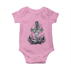 Faith Family Fishing Jesus Cross Anchor Baby Onesie Funny Christian Fisherman TS12 Light Pink Print Your Wear