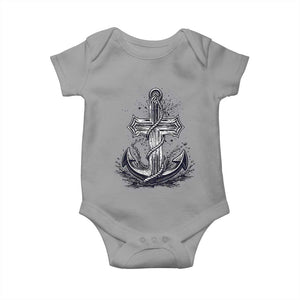 Faith Family Fishing Jesus Cross Anchor Baby Onesie Funny Christian Fisherman TS12 Sport Gray Print Your Wear