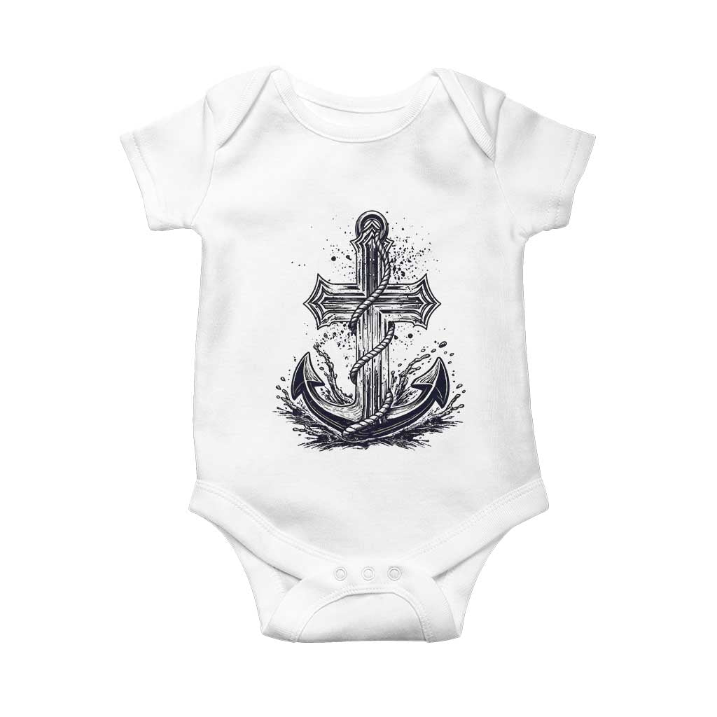 Faith Family Fishing Jesus Cross Anchor Baby Onesie Funny Christian Fisherman TS12 White Print Your Wear