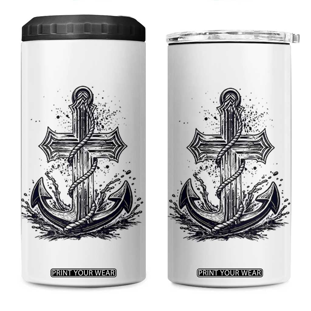 Faith Family Fishing Jesus Cross Anchor 4 in 1 Can Cooler Tumbler Funny Christian Fisherman TS12 One Size: 16 oz White Print Your Wear