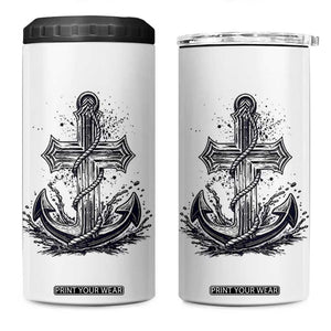 Faith Family Fishing Jesus Cross Anchor 4 in 1 Can Cooler Tumbler Funny Christian Fisherman TS12 One Size: 16 oz White Print Your Wear