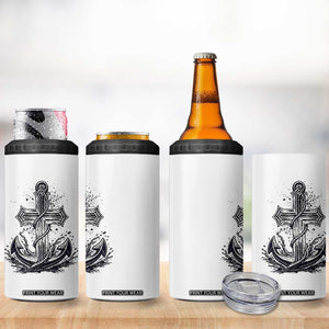 Faith Family Fishing Jesus Cross Anchor 4 in 1 Can Cooler Tumbler Funny Christian Fisherman TS12 Print Your Wear