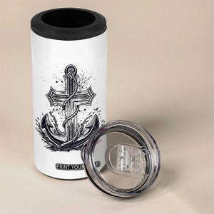 Faith Family Fishing Jesus Cross Anchor 4 in 1 Can Cooler Tumbler Funny Christian Fisherman TS12 Print Your Wear