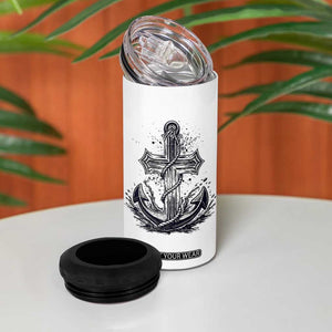 Faith Family Fishing Jesus Cross Anchor 4 in 1 Can Cooler Tumbler Funny Christian Fisherman TS12 Print Your Wear