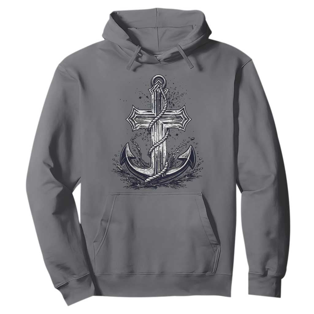 Faith Family Fishing Jesus Cross Anchor Hoodie Funny Christian Fisherman TS12 Charcoal Print Your Wear