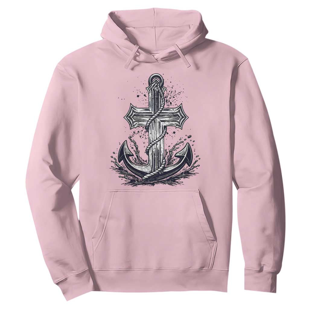 Faith Family Fishing Jesus Cross Anchor Hoodie Funny Christian Fisherman TS12 Light Pink Print Your Wear