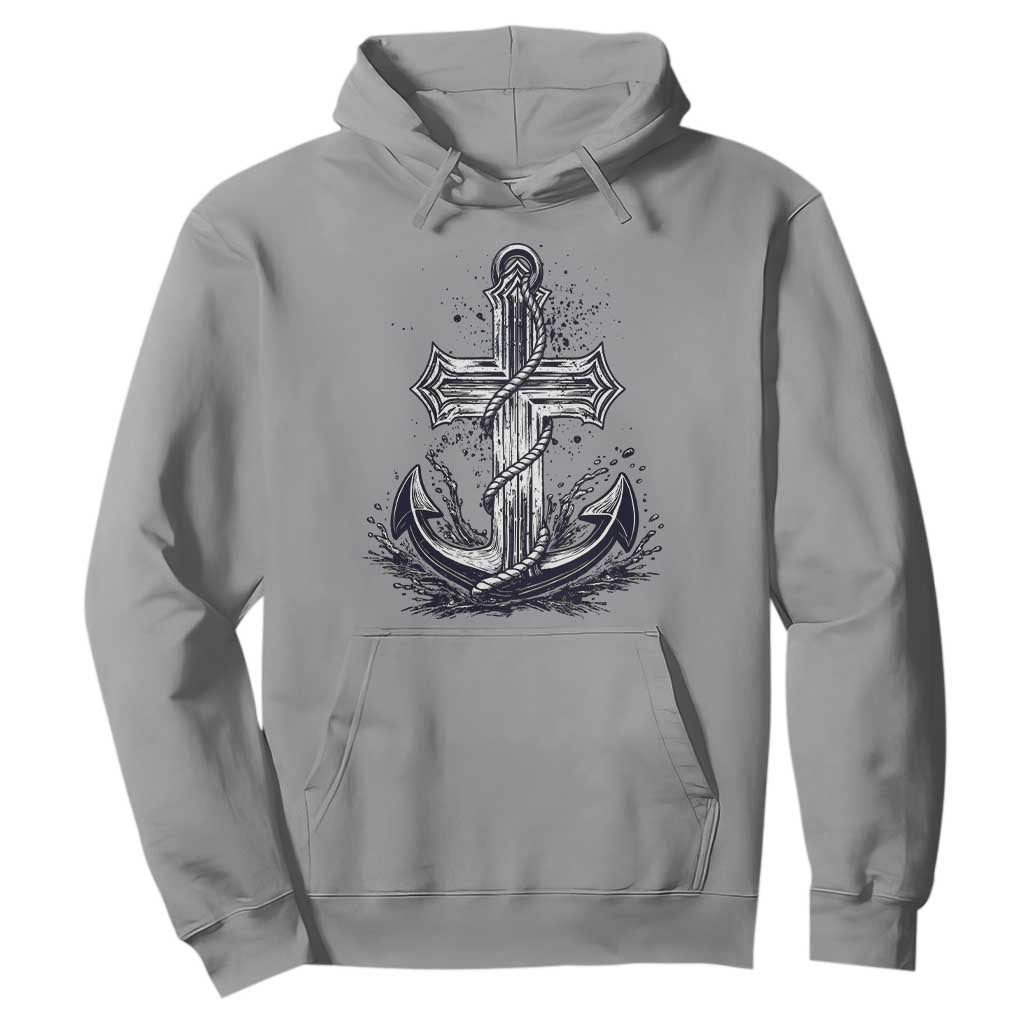 Faith Family Fishing Jesus Cross Anchor Hoodie Funny Christian Fisherman TS12 Sport Gray Print Your Wear